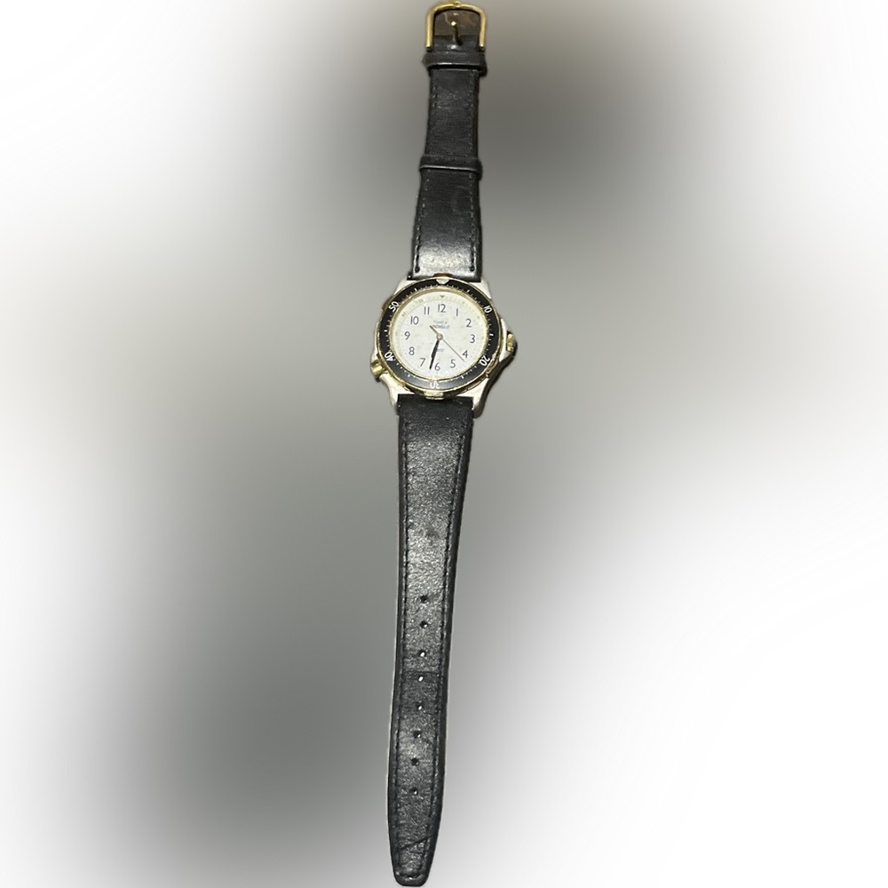 Timex Indiglo Water-Resistant Watch with Calfskin Band (No Battery/Untested)